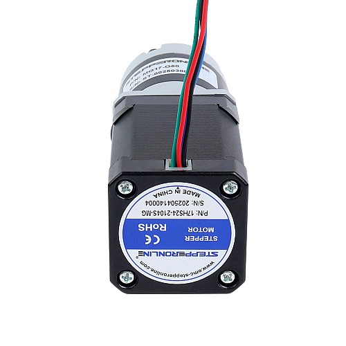 Silnik krokowy Nema 17 bipolarny L=60mm z przekładnią planetarną serii MG przełożeni 50 - 17HS24-2104S-MG50 | StepperOnline