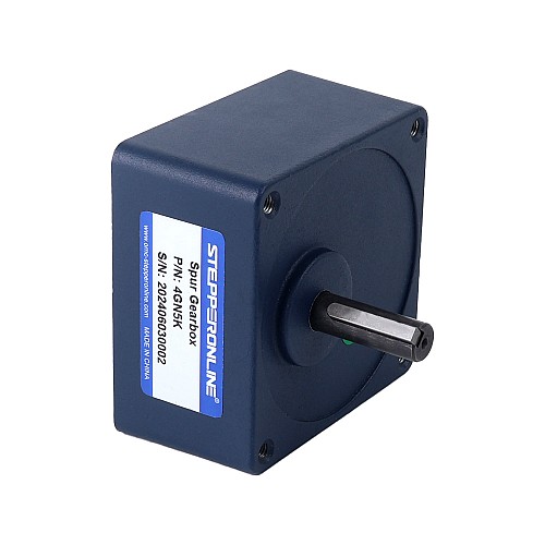 Szczotkowany silnik z przekładnią 12V DC60Kg.cm/3.5RPM w/ 1166:1 Przekładnia prostokątna Szczotkowany 24V 60W 1,29Nm(182,68oz.in) 360RPM z silnikiem z przekładnią zębatą czołową 5:1 na prąd stały - F4D60-24GN-18S/4GN5K | StepperOnline