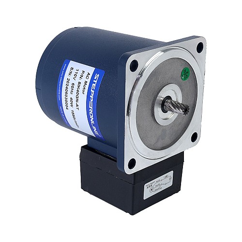 Jednofazowy 110VAC 40W 60Hz Kołnierz 90mm Przełożenie 100:1 Silnik indukcyjny prądu przemiennego z przekładnią czołową Jednofazowy 110VAC 40W 60Hz Kołnierz 90mm Przełożenie 100:1 Silnik indukcyjny prądu przemiennego z przekładnią czołową