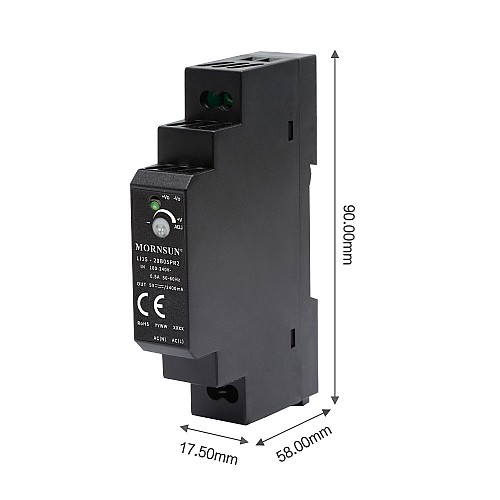 15W 12V 1.25A 85-264VAC/120-370VDC Szyna DIN Przewód zasilania