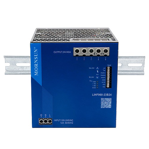 960W 24V 40.0A 85-277VAC/120-390VDC Szyna DIN Zasilacz impulsowy z funkcją PFC
