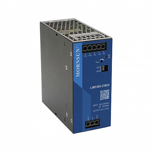 480W 24V 20.0A 85-277VAC/120-390VDC Szyna DIN Zasilacz impulsowy z funkcją PFC