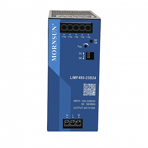 480W 24V 20.0A 85-277VAC/120-390VDC Szyna DIN Zasilacz impulsowy z funkcją PFC