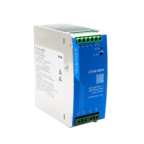 240W 24V 10.0A 320-600VAC/450-850VDC Szyna DIN Przewód zasilania