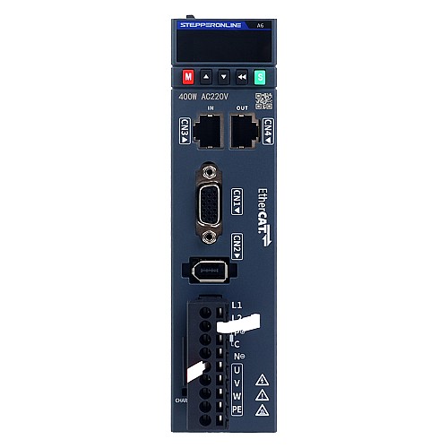 Zestaw serwosilnika AC EtherCAT serii A6 o mocy 400W, 3000rpm, 1,27Nm z hamulcem, 17-bitowy enkoder absolutny IP67 - A6-EC400H2B1-M17 | StepperOnline