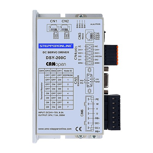 DSY Seria 100W Silnik Serwo DC CANopen 24-70VDC 0,318Nm z Hamulcem 3000rpm Enkoder Przyrostowy 17-Bit IP65 - DSY-C100L2B2-M17S | StepperOnline