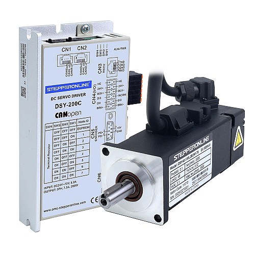 DSY Seria 100W Silnik Serwo DC CANopen 24-70VDC 0,318Nm z Hamulcem 3000rpm Enkoder Przyrostowy 17-Bit IP65 - DSY-C100L2B2-M17S | StepperOnline