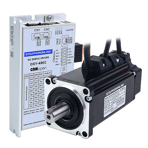 DSY Seria 400W Silnik Serwo DC CANopen 24-70VDC 1,27Nm z Hamulcem 3000rpm Enkoder Przyrostowy 17-Bit IP65 - DSY-C400L2B2-M17S | StepperOnline