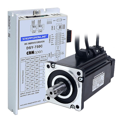 DSY Seria 750W Silnik Serwo DC CANopen 24-70VDC 2,39Nm z Hamulcem 3000rpm Enkoder Przyrostowy 17-Bit IP65 - DSY-C750L2B2-M17S | StepperOnline