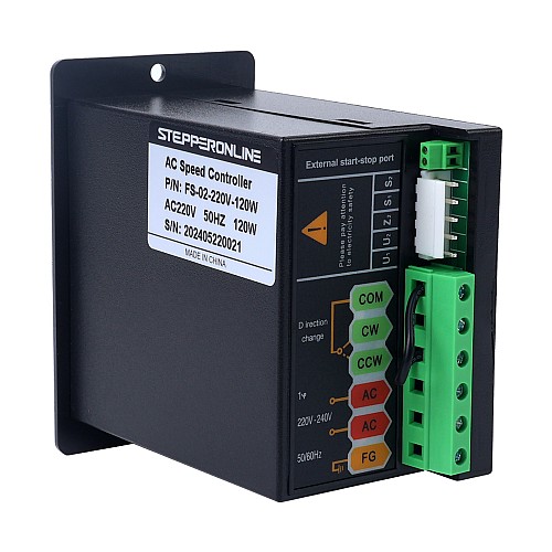 Jednofazowy regulator prędkości silnika 220VAC o mocy 120W do silnika o zmiennej prędkości - FS-02-220V-120W | StepperOnline