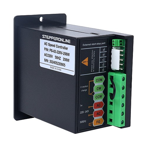 Jednofazowy regulator prędkości silnika 220VAC o mocy 200W do silnika o zmiennej prędkości - FS-02-220V-200W | StepperOnline Jednofazowy regulator prędkości silnika 220VAC o mocy 200W do silnika o zmiennej prędkości - FS-02-220V-200W | StepperOnline