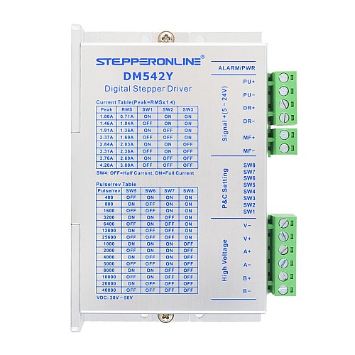 YS Seria 1 Oś Zestaw Silnika Krokowego 1.9Nm (269.06oz.in) Nema 23 Silnik Krokowy i Sterownik - 1-DM542Y-23HS30 | StepperOnline