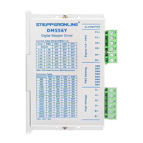 YS Seria 1 Oś Zestaw Silnika Krokowego 3.00Nm (424.83oz.in) Nema 23 Silnik Krokowy, Sterownik i Zasilacz 36V - 1-DM556Y-S30 | StepperOnline