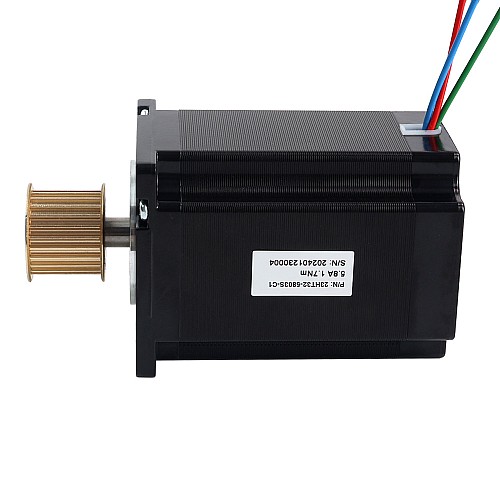 Nema 23 3-fazowy silnik krokowy 1,7Nm (240,79oz.in) 5,8A 57x57x80,7mm 3 przewody z kołem pasowym rozrządu