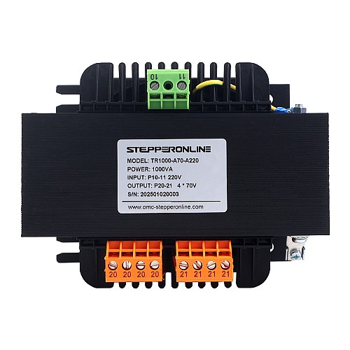 1000VA Jednofazowy kwadratowy transformator sterujący 220VAC do 4 x 70VAC 50/60Hz - TR1000-A70-A220 | StepperOnline