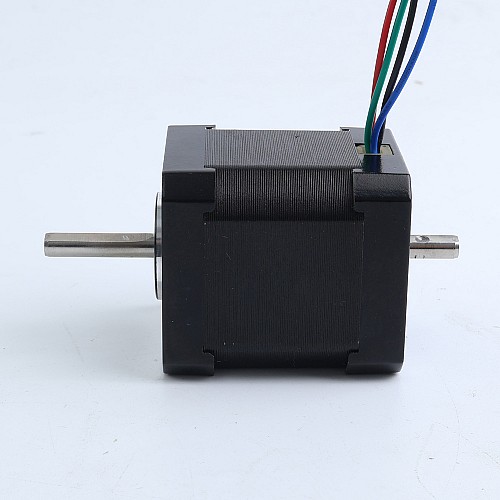 Używane produkty - Podwójny wał Nema 17 Bipolarny 0,9° 44Ncm(62,3oz.in) 1,68A 42x42x48mm 4 przewody z kablem 0,085m - 17HM19-1684D-USED | StepperOnline