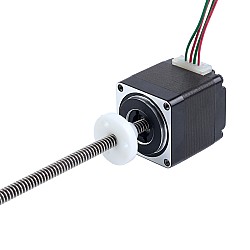 Zewnętrzny liniowy silnik krokowy NEMA 11 z gwintem trapezowym Acme 0,42A skok śruby 1,27mm (0,05"), długość śruby 150mm
