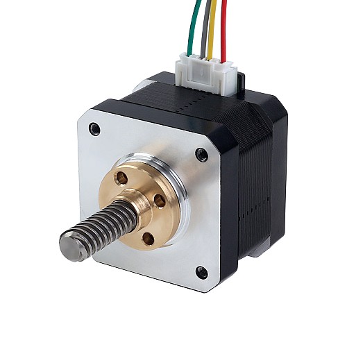 Nema 17 Zewnętrzny stos 34mm 0,4A Przewód 8mm(0,31496") Długość 32mm - 17E13S0404MB4-032RB | StepperOnline