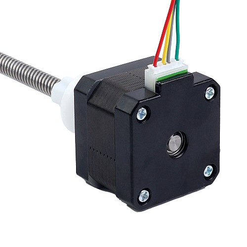 Nema 17 Zewnętrzny stos 34mm 0,4A Przewód 8mm(0,31496") Długość 150mm - 17E13S0404MB4-150RS | StepperOnline