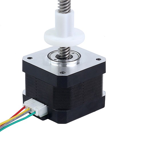 Nema 17 Zewnętrzny stos 34mm 0,4A Przewód 8mm(0,31496") Długość 150mm - 17E13S0404MB4-150RS | StepperOnline