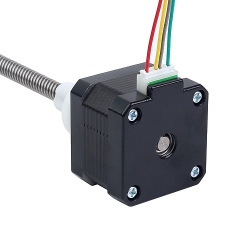 Nema 17 Zewnętrzny stos 34mm 0,4A Przewód 8mm(0,31496") Długość 300mm - 17E13S0404MB4-300RS | StepperOnline