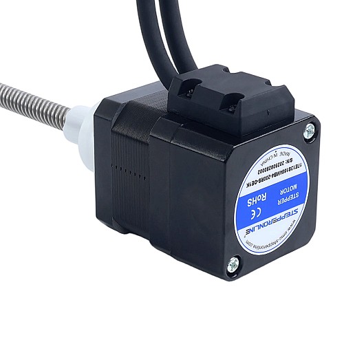 Nema 17 Zewnętrzny Stos 34mm 1,68A Skok 8mm(0,31496") Długość 200mm z Optycznym Enkoderem Przyrostowym 1000PPR - 17E13S1684MB4-200RS-OE1K | StepperOnline