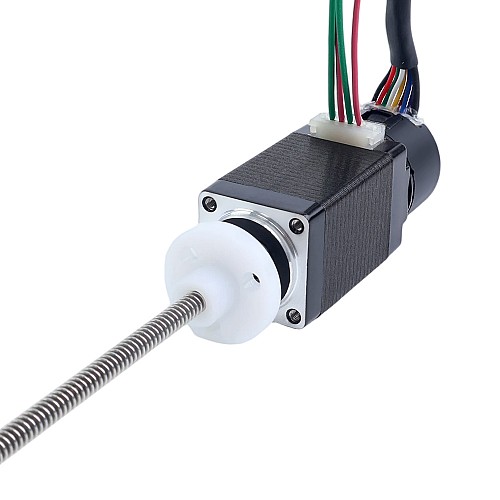 NEMA 8 Zewnętrzny Silnik Krokowy Liniowy Trapezowy 0,5A Stos 38mm Skok Śruby 1mm(0,03937") z Optycznym Enkoderem Przyrostowym 1000PPR - 8E15S0504SC4-100RS-OE1K | StepperOnline