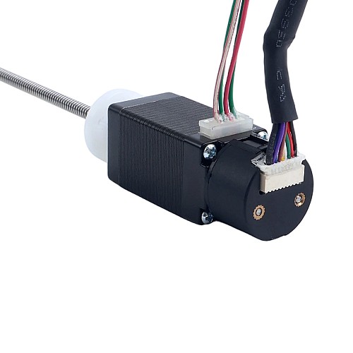 NEMA 8 Zewnętrzny Silnik Krokowy Liniowy Trapezowy 0,5A Stos 38mm Skok Śruby 1mm(0,03937") z Optycznym Enkoderem Przyrostowym 1000PPR - 8E15S0504SC4-100RS-OE1K | StepperOnline