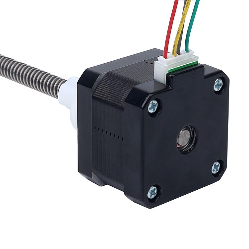 Nema 17 Zewnętrzny stos 34mm 0,4A Przewód 4mm(0,15748") Długość 100mm - 17E13S0404DB4-100RS | StepperOnline UK