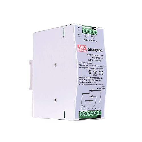 DR-RDN20 MEANWELL 24VDC 20A Moduł redundancyjny Zasilacz na szynę DIN DR-RDN20 MEANWELL 24VDC 20A Moduł redundancyjny Zasilacz na szynę DIN