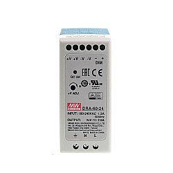 DRA-60-24 MEANWELL 60W 24VDC 2.5A 115/230VAC Jednowyjściowy zasilacz impulsowy
