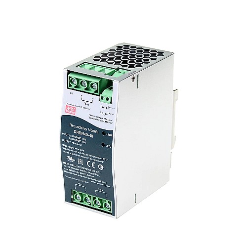 DRDN40-48 MEANWELL 48VDC 40A Moduł redundancyjny na szynę DIN