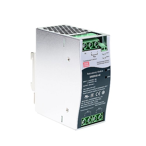 DRDN40-48 MEANWELL 48VDC 40A Moduł redundancyjny na szynę DIN