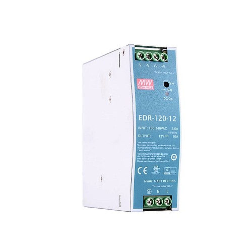 EDR-120-12 MEANWELL 120W 12VDC 10A 115/230VAC Zasilacz na szynę DIN EDR-120-12 MEANWELL 120W 12VDC 10A 115/230VAC Zasilacz na szynę DIN