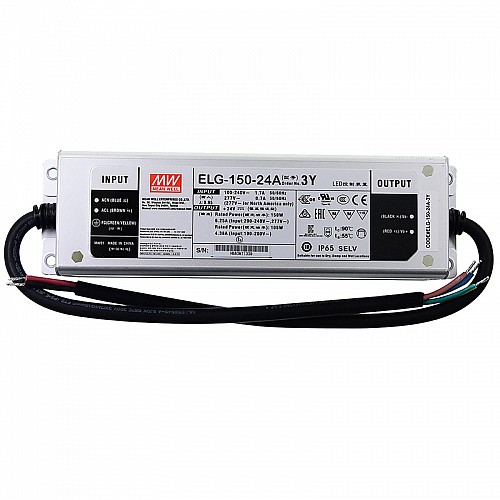 ELG-150-24A-3Y MEANWELL 24V 6.25A 105W Stałe napięcie + stały prądowy sterownik LED ELG-150-24A-3Y MEANWELL 24V 6.25A 105W Stałe napięcie + stały prądowy sterownik LED