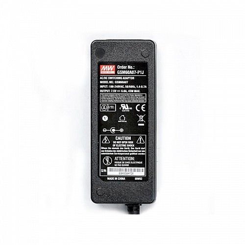 GSM60A07-P1J MEANWELL 45W 7.5.5VDC 6A 115/230VAC AC-DC Niezawodny zielony zasilacz medyczny