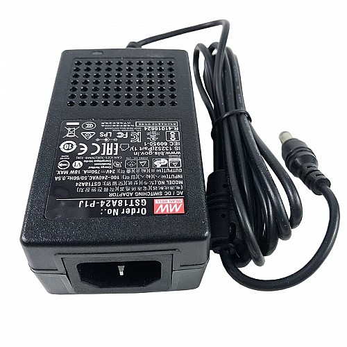 GST18A24-P1J MEANWELL 18W 24VDC 0.75A 115/230VAC AC-DC Niezawodny zielony zasilacz przemysłowy