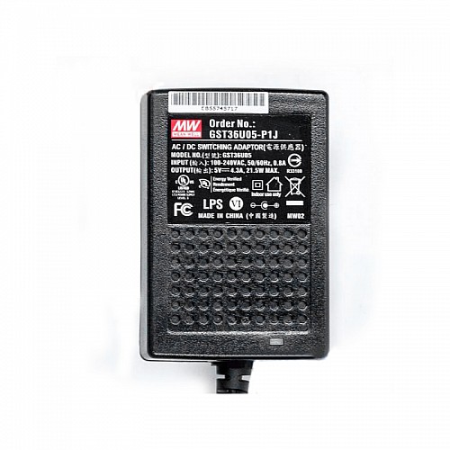 GST36U05-P1J MEANWELL 21.5W 5VDC 4.3A 115/230VAC AC-DC Niezawodny zielony zasilacz przemysłowy