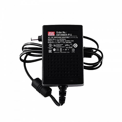 GST36U24-P1J MEANWELL 36W 24VDC 1.5A 115/230VAC AC-DC Niezawodny zielony zasilacz przemysłowy