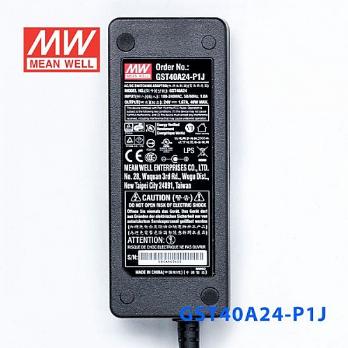 GST40A24-P1J MEANWELL 40W 24VDC 1.67A 115/230VAC AC-DC Niezawodny zielony zasilacz przemysłowy
