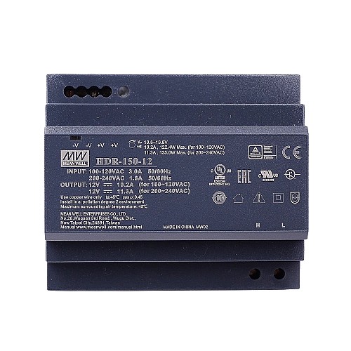 HDR-150-12 12VDC 10.2A 122.4W 115VAC/11.3A 135.6 230VAC Ultra cienki schodkowy zasilacz na szynę DIN
