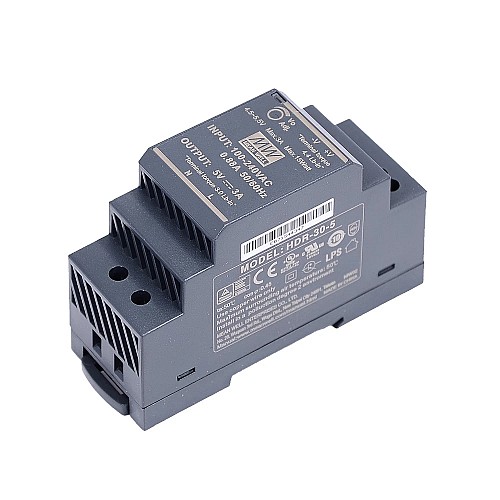 HDR-30-5 MEANWELL 15W 5VDC 3A 115/230VAC Ultra cienki zasilacz na szynę DIN