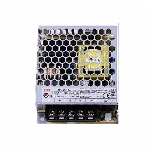 LRS-50-15 MEANWELL 51W 15VDC 3.4A 115/230VAC Zasilacz impulsowyW obudowie