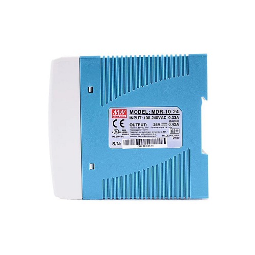 MDR-10-24 MEANWELL 10W 24VDC 0.42A 115/230VAC Zasilacz na szynę DIN