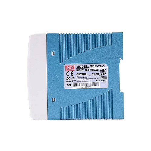 MDR-20-5 MEANWELL 20W 5VDC 3A 115/230VAC Zasilacz na szynę DIN
