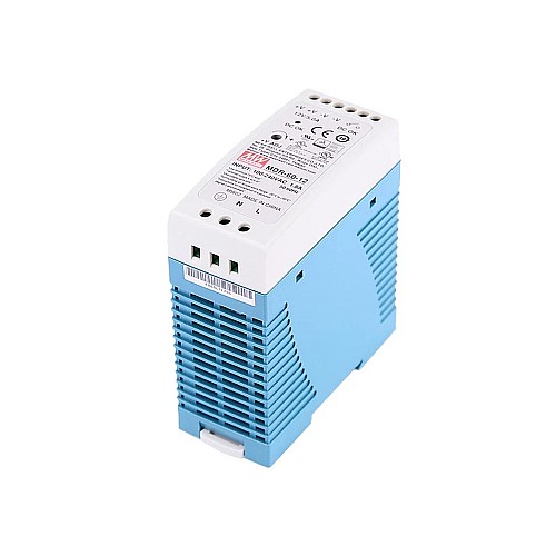 MDR-60-12 MEANWELL 60W 12VDC 5A 115/230VAC Zasilacz na szynę DIN