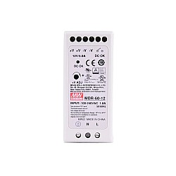 MDR-60-12 MEANWELL 60W 12VDC 5A 115/230VAC Zasilacz na szynę DIN