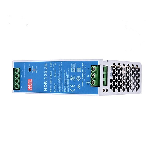 NDR-120-24 MEANWELL 120W 24VDC 5A 115/230VAC Zasilacz na szynę DIN NDR-120-24 MEANWELL 120W 24VDC 5A 115/230VAC Zasilacz na szynę DIN