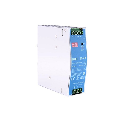 NDR-120-48 MEANWELL 120W 48VDC 2.5A 115/230VAC jednowyjściowy przemysłowy SZYNA DIN