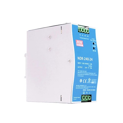 NDR-240-24 MEANWELL 240W 24VDC 10A 115/230VAC Zasilacz na szynę DIN